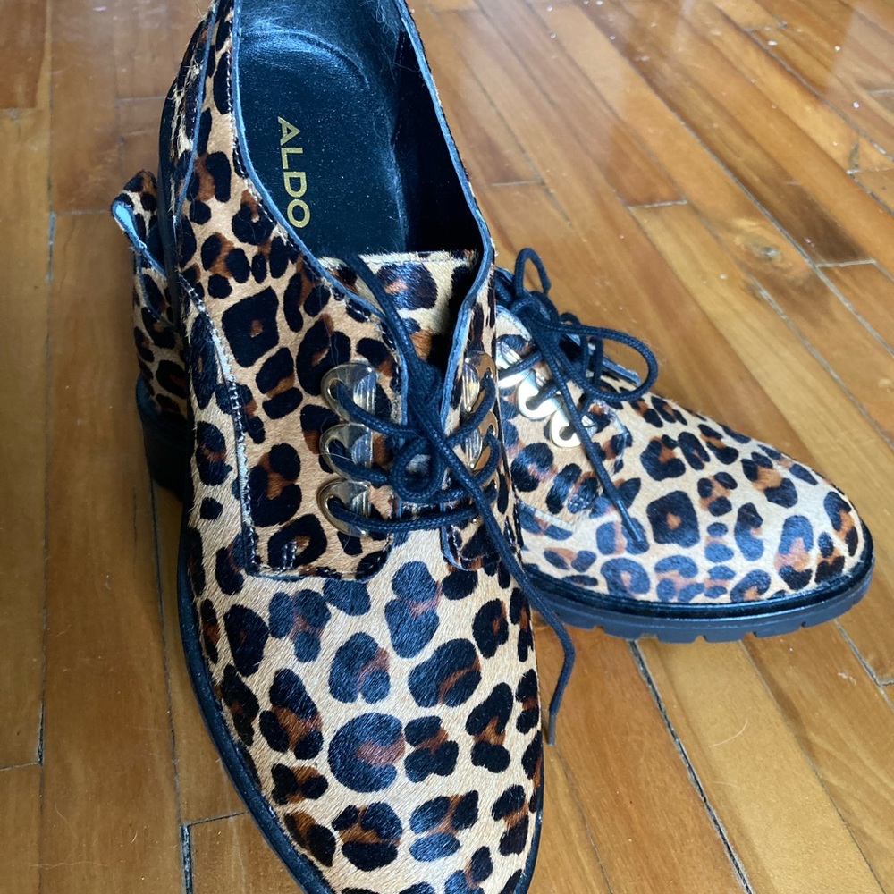 Cute Aldo shoes, worn once. Leopard pattern, leather.